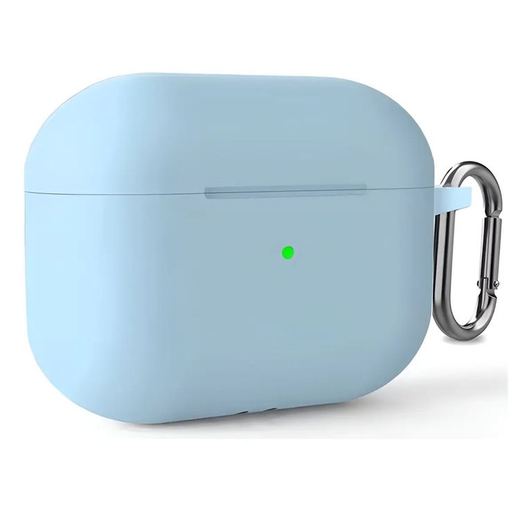 CASE FUNDA DE SILICONA PARA AIRPODS PRO 3 GENERACION 2025 CELESTE
