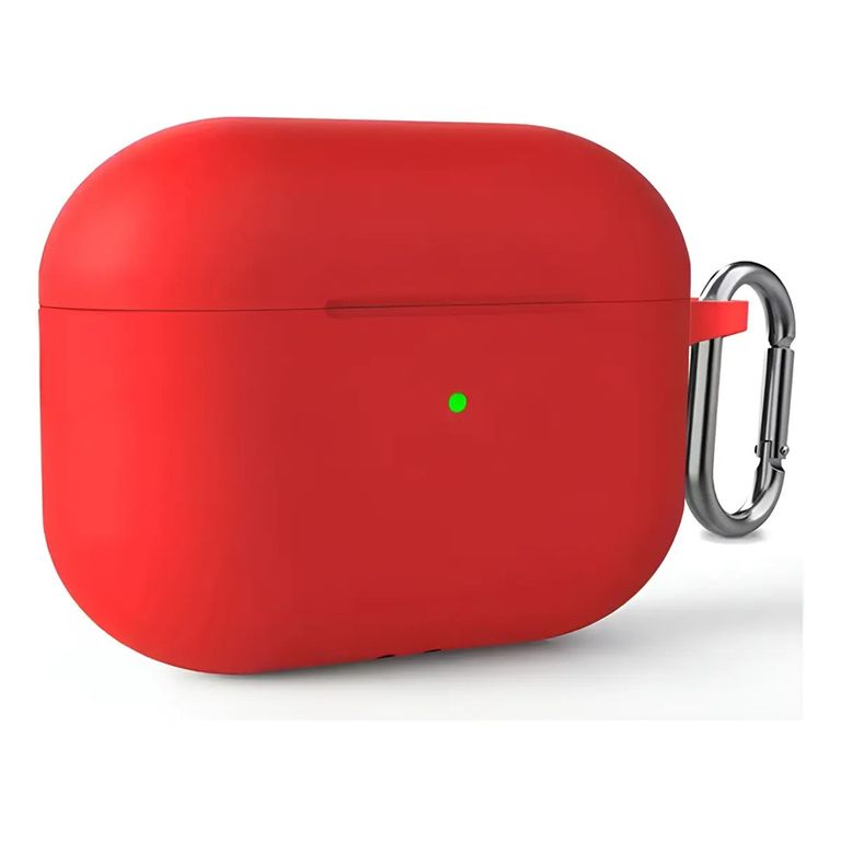 CASE FUNDA DE SILICONA PARA AIRPODS PRO 3 GENERACION 2025 ROJO