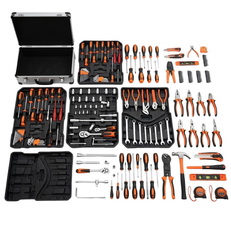 KIT DE HERRAMIENTAS DE 187 PIEZAS ESENCIALES PARA EL HOGAR USO DOMÉSTICO + MALETIN