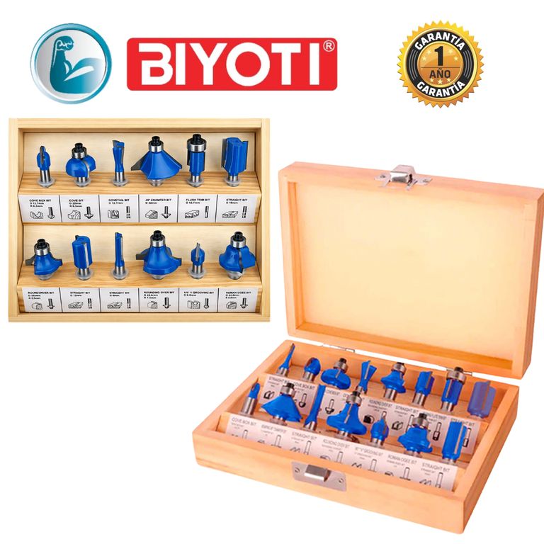 Set 12 Fresas 6MM para router