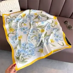 KAST PE - Pañoleta Bandana Pañuelo Orquídea Amarillo de 70x70 cm