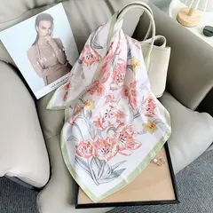 KAST PE - Pañoleta Bandana Pañuelo Orquídea Verde de 70x70 cm