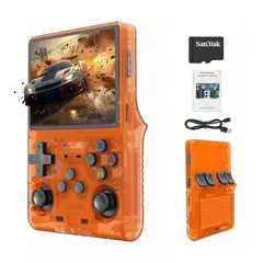 PUREPOWER - Consola retro de videojuegos 3.5 pulgadas pantalla 64GB,Sistema Emulador Preinstalado