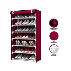 GENERICO - Zapatero Organizador de 7 Niveles Rojo