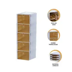 GENERICO - Zapatera Plegable Acrílica de 5 niveles