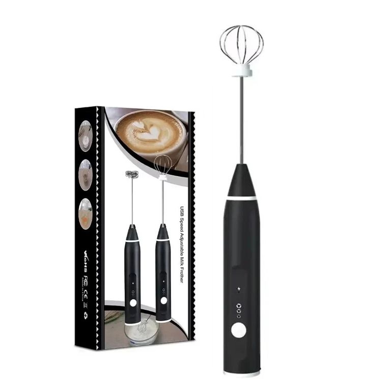 Mini Batidora Eléctrica Manual de Dos Cabezas Negro