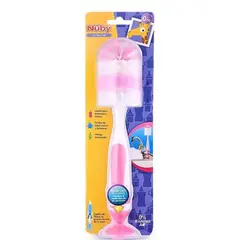 NUBY - CEPILLO CERDAS SUAVES PARA BIBERON Y TETINA ROSADO 2 EN 1