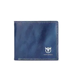 BULLCAPTAIN - - Billetera de Cuero Mate QB-032-BL Azul
