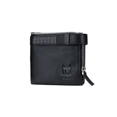 BULLCAPTAIN - - Monedero de Cuero Mate QB-059-BK Negro