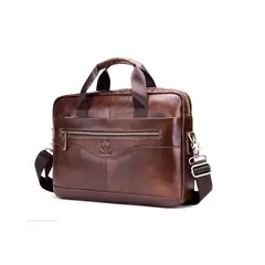 BULLCAPTAIN - - Maletín de Cuero Mate GWB-044-BR Marrón
