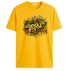 NACIONAL - Polo Unisex Cuello Redondo Algodon - Modelo P002 CARNAVAL PERU