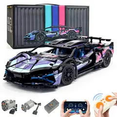 GENERICO - Carro lego LABORGHINI estilo Deportivo a Control Remoto con Luces Led