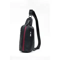 BULLCAPTAIN - - Mochila cruzada de Cuero Mate XB-014-BK Negro
