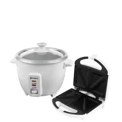 IMACO - Combo olla arrocera RC006 0.6lts + sandwichera panes 750w IST101