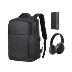 KUZLER - Pack Premium 3en1 Mochila + Audífonos + Power Bank