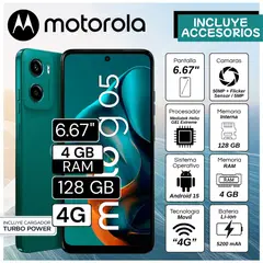 MOTOROLA - Celular G05 6.67" Pulg. 4GB RAM 128GB Android 15 - Verde Profundo