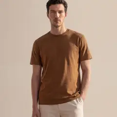 DROP THE LABEL - Polo Marrón Hombre 100% Algodón Pima