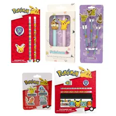 POKEMON - Pack Escolar Set de Borradores + Set de Lapices + Set Lapiceros + Set con Cartuchera