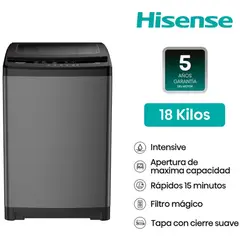 HISENSE - Lavadora 18KG Carga Superior WT3W1823UT