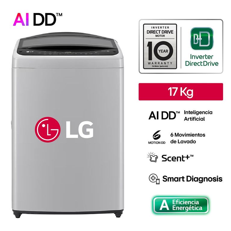 Lavadora 17KG AI DD Inteligencia Artificial WT17DV6T Gris