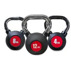ALPHA GYM - Pesas rusas profesionales antideslizantes Kettlebell pro Acero 4 kg