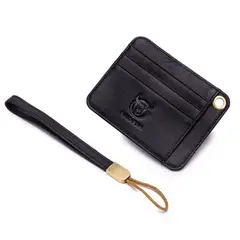 BULLCAPTAIN - - Tarjetero de Cuero Mate KB-456-BK Negro