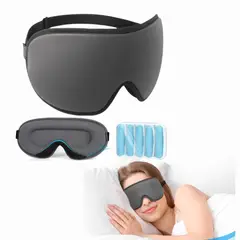 GENERICO - Antifaz Mascara Para Dormir PREMIUM + 10 Tapones - Unisex Contorno 3D Color GRIS - LYSIAN