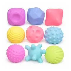GENERICO - SET 9 PELOTAS SENSORIALES COLORIDAS PARA BEBÉ