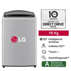 LG - Lavadora de 19 kg carga superior con AI DD Gris WT19DV6T