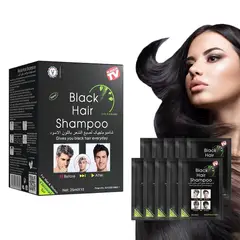 GENERICO - Set de 2 cajas Color Hair Shampoo Pinta Canas tinte Negro