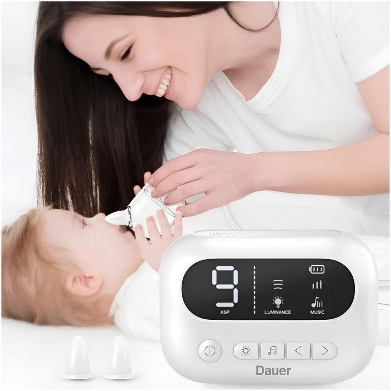 Aspirador Nasal Eléctrico Profesional Para Bebé 9 Niveles, Silensioso, Recargable con Luz y Musica