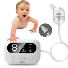 DAUER - Succionador Nasal Electrico Profesional Musical 9 niveles Saca Mocos 2 Boquillas y Luz Nocturna