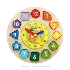 GENERICO - RELOJ EDUCATIVO DE MADERA - JUEGO DIDÁCTICO