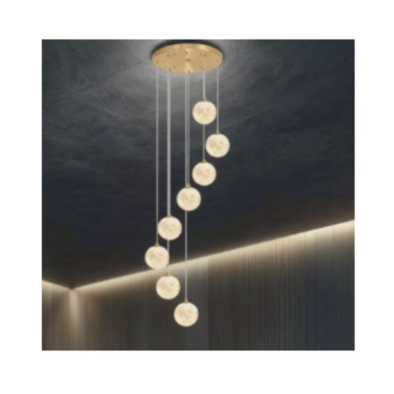 LÁMPARA COLGANTE DE 8 ESFERAS