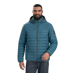 HOSEG - CASACA ALPAFILL HOODED LIGHT PUFFER ANDEAN TEAL HOMBRE