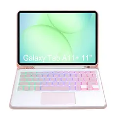 RENVMEXY - RGB Funda con teclado Bluetooth y touchpad para Samsung Galaxy Tab A11+ 11