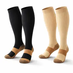 GENERICO - 2 Pack Medias De Compresión Unisex 20-30 mmHg Varices