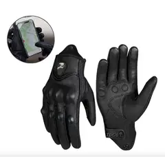 GENERICO - GUANTES DE CUERO PARA MOTO ANTIDESLIZANTES RESISTENTES PROTECCIÓN MOTOCICLISTA