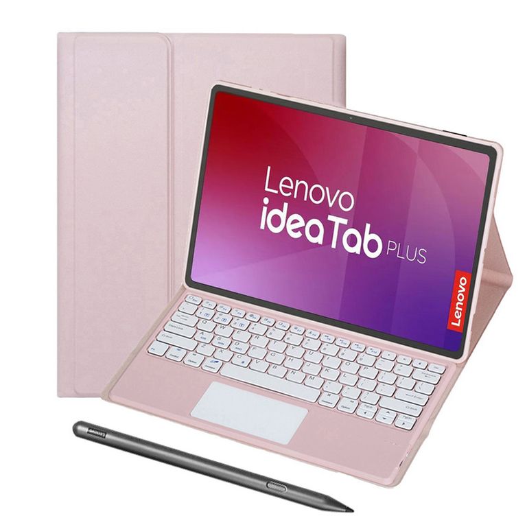 Tablet Pad Plus 12 8+128 12.1 WIFI-plata+Teclado Rosado+Lápiz táctil