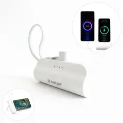 GENERICO - Cargador Power Bank 3 en 1 Carga Rápida 4000mAh con Soporte Para Celular Integrado - Blanco - M