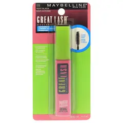 MAYBELLINE - Máscara de pestañas resistente al agua Great Lash - 111 Very Black 13ml