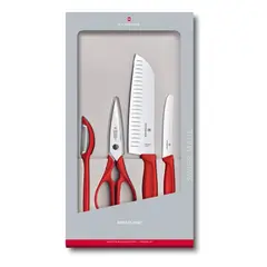 VICTORINOX - Set De Cuchillos Color Rojo