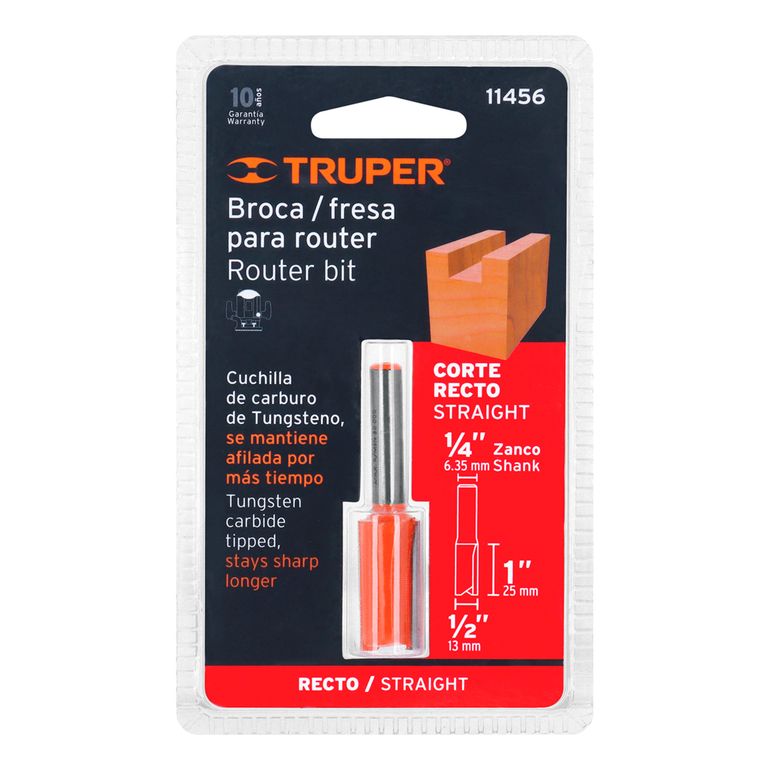 Broca recta para router 2f 12 BROU-R2 12
