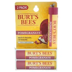 BURTS BEES - Bálsamo labial hidratante de granada, paquete doble, 9 ml,