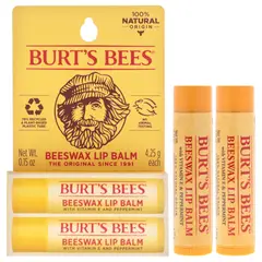 BURTS BEES - Bálsamo labial con cera de abejas, paquete doble, 9 ml,