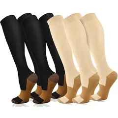 GENERICO - 4 Pares Medias Compresión Varices 20-30 mmHg