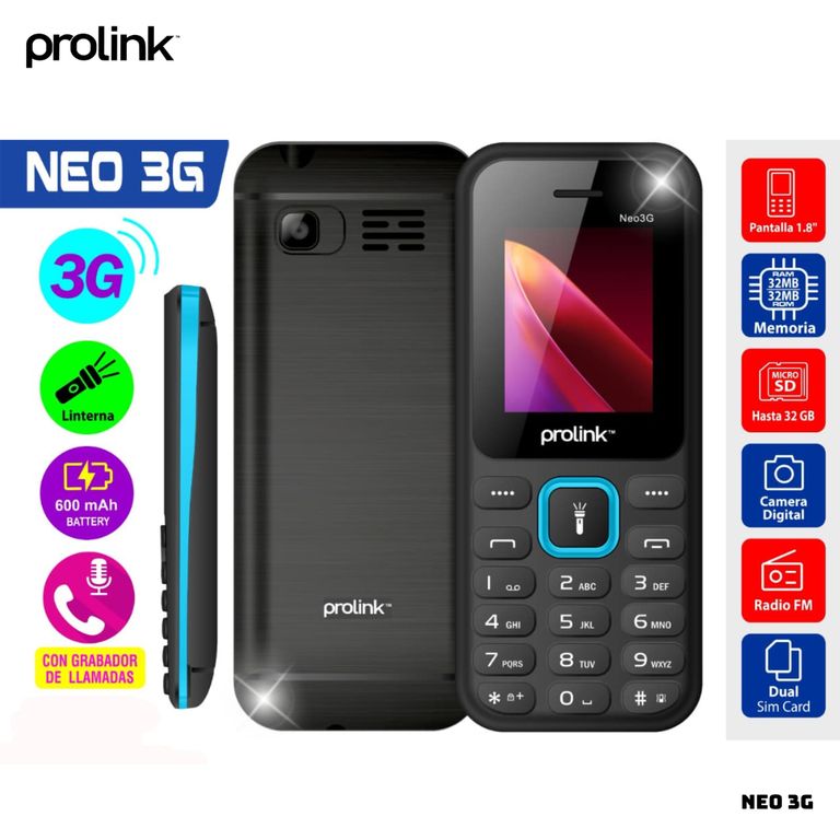 CELULAR BASICO NEO 3G DUAL SIM - AZUL