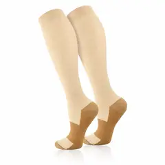 GENERICO - Medias Compresión Cobre Antivarices 20-30 Hasta La Rodilla Unisex