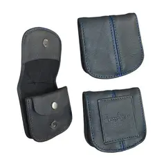 PERRY JHAN - Monedero de Cuero Gris con Sujetador para Correa de caballero