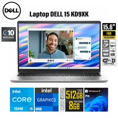 DELL - LAPTOP 15 PANTALLA 15.6" FHD RAM 8GB DDR4 (EXP 32GB) SSD 512GB + R.MOCHILA